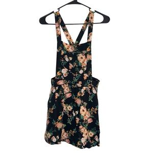 Forever 21 Women’s Floral Overall Three Pocket Casual Mini Dress